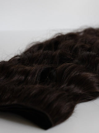 Hand Tied Weft - Beach Wave 3WB (Darkest Warm Brown)